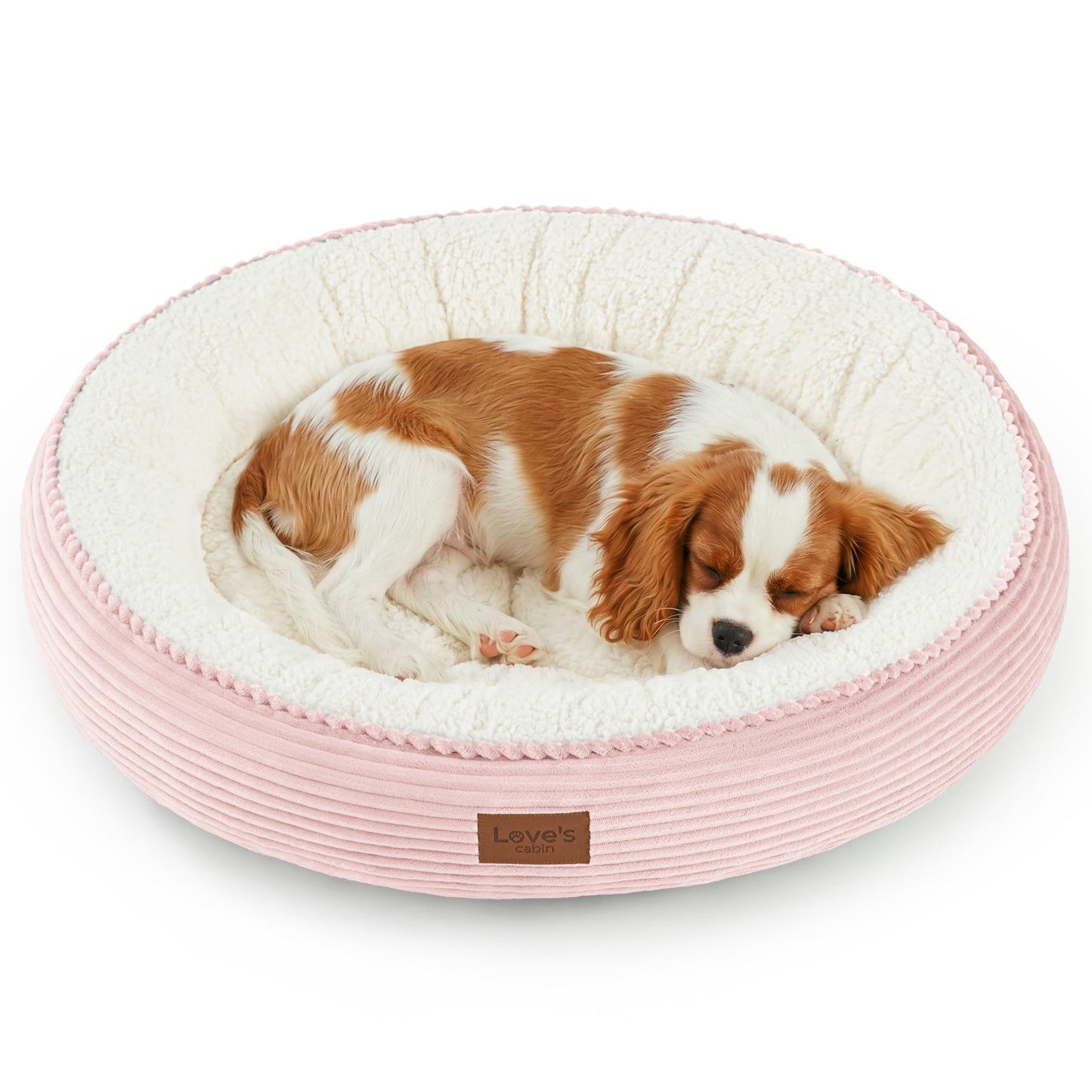 Round Donut Pet Bed with Washable Plush Cushion