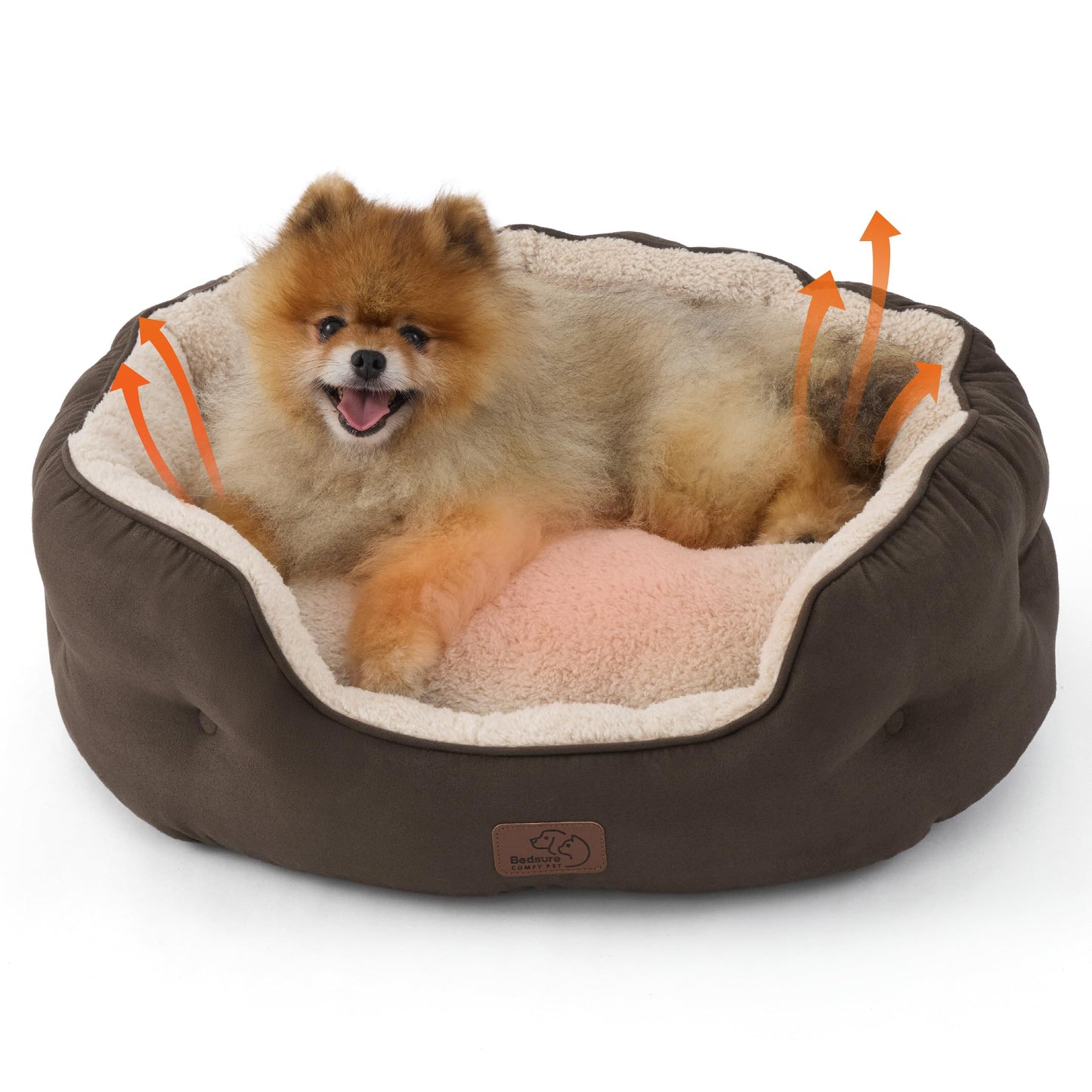 Washable Round Pet Bed for Small Dogs & Cats