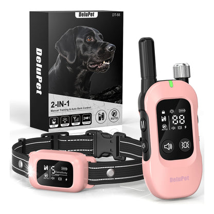 2-in-1 Dog Training & Anti-Bark Collar with Remote
