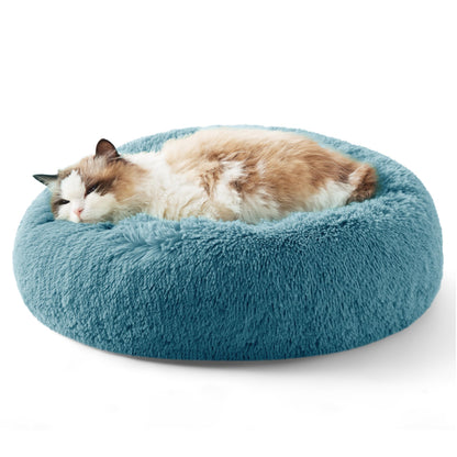 Calming Donut Dog Bed with Washable Faux Fur