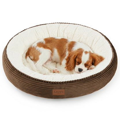 Round Donut Pet Bed with Washable Plush Cushion
