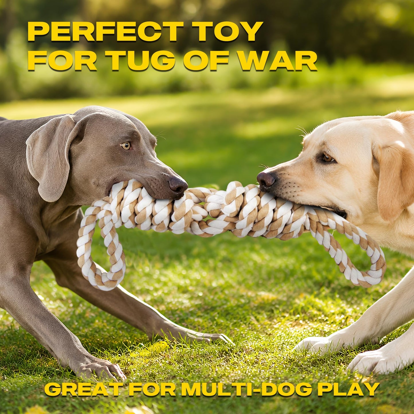 5-Knot Cotton Rope Dog Toy for Tug & Chew