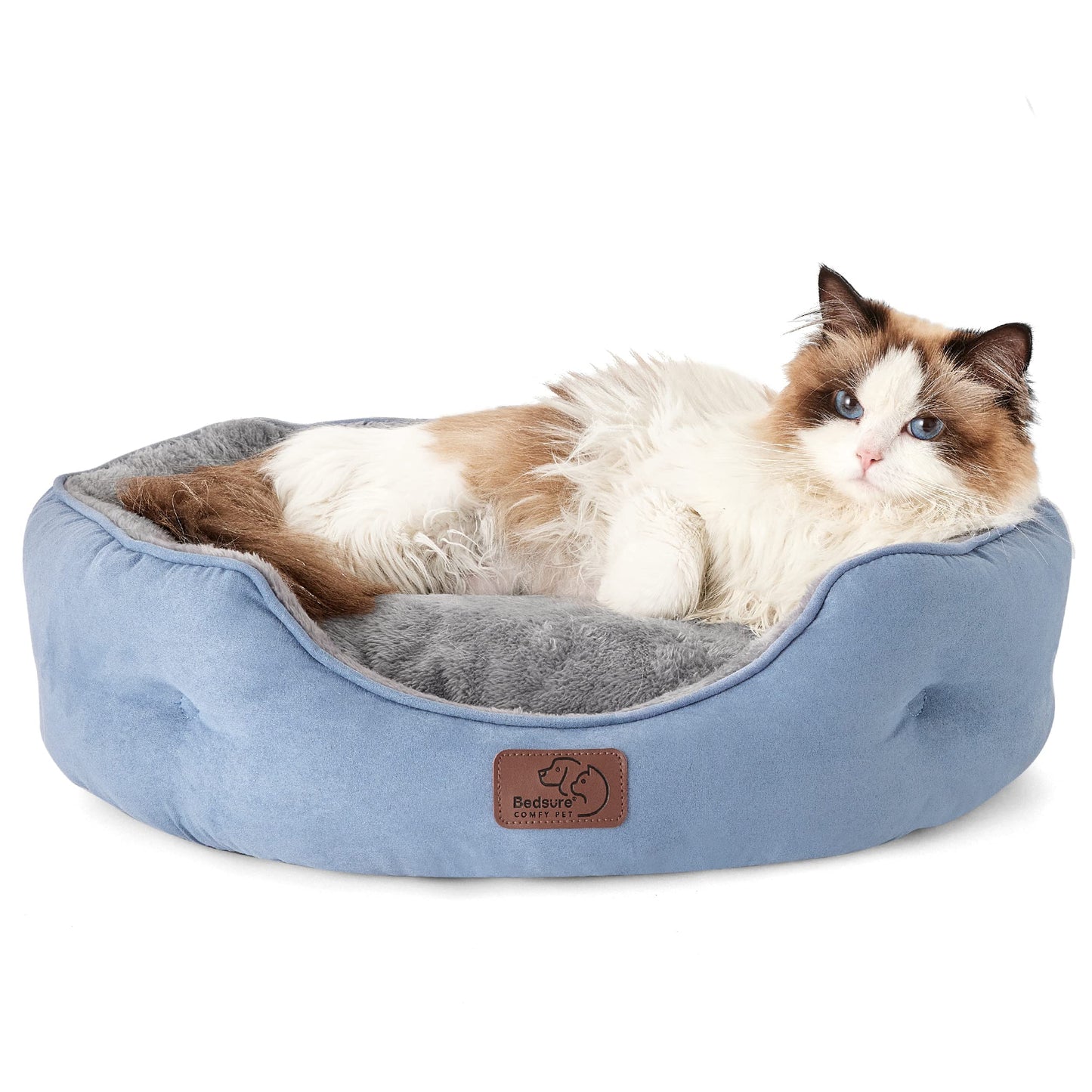 Washable Round Pet Bed for Small Dogs & Cats