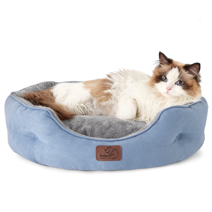 Washable Round Pet Bed for Small Dogs & Cats