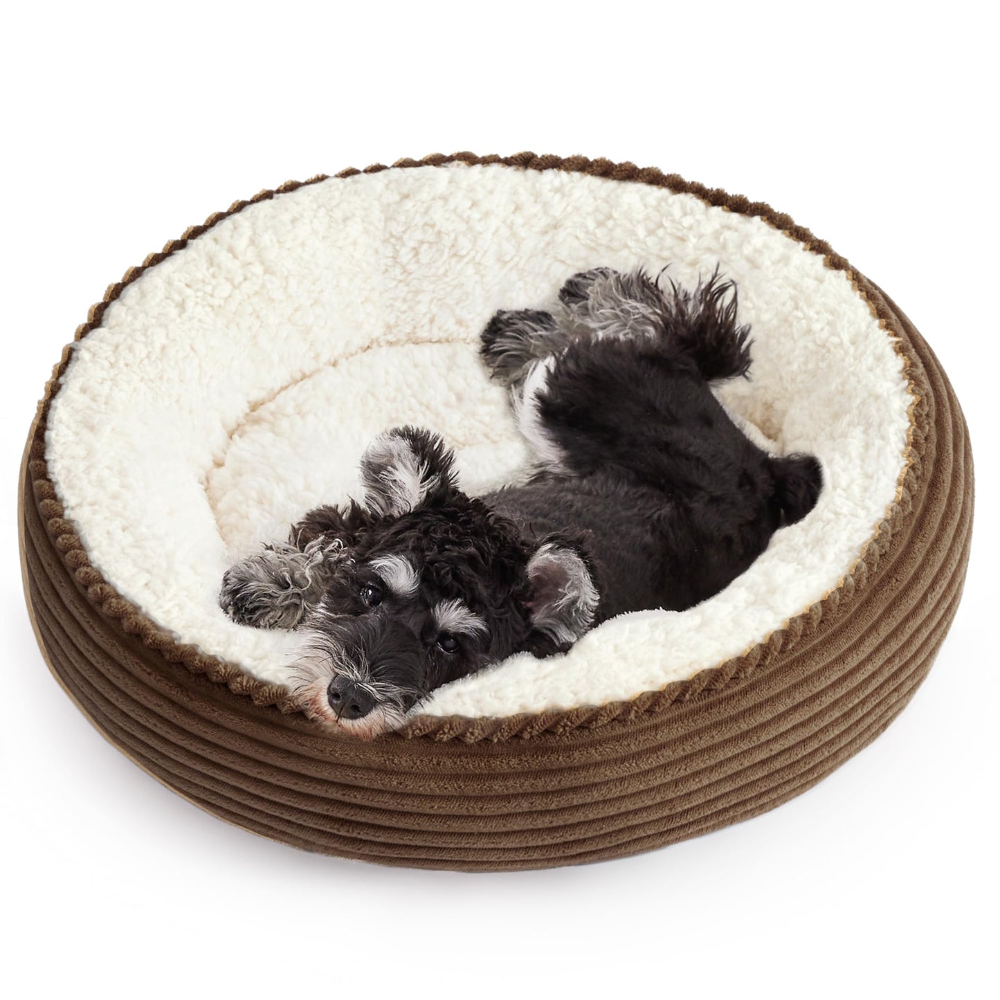 Round Donut Pet Bed with Washable Plush Cushion