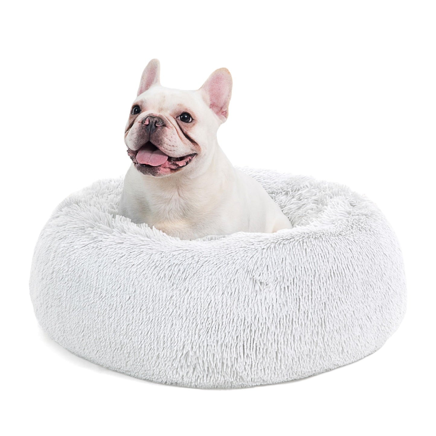 Calming Donut Dog Bed with Washable Faux Fur