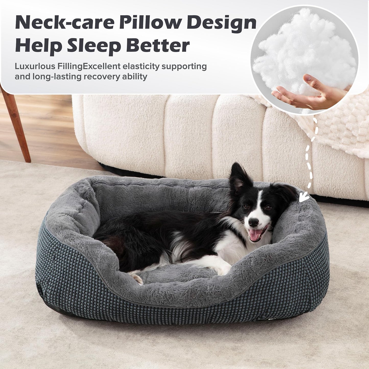 Orthopedic Calming Dog Bed with Anti-Slip Bottom