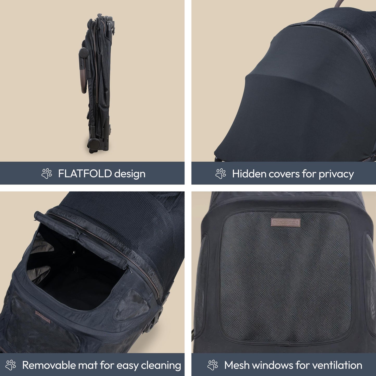 Flat-Fold Pet Stroller for Easy Travel
