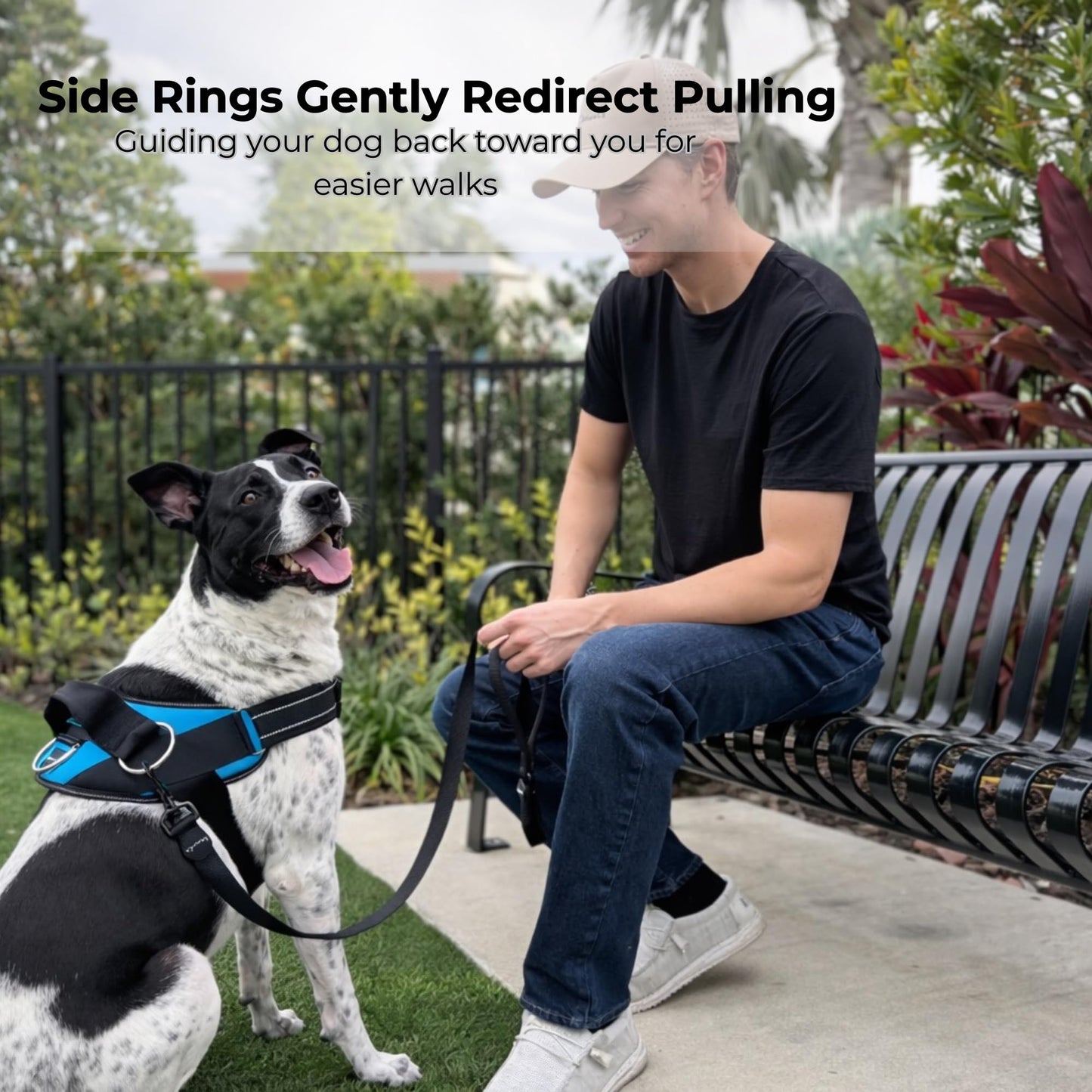 No-Pull Padded Dog Harness with 3 Leash Clips