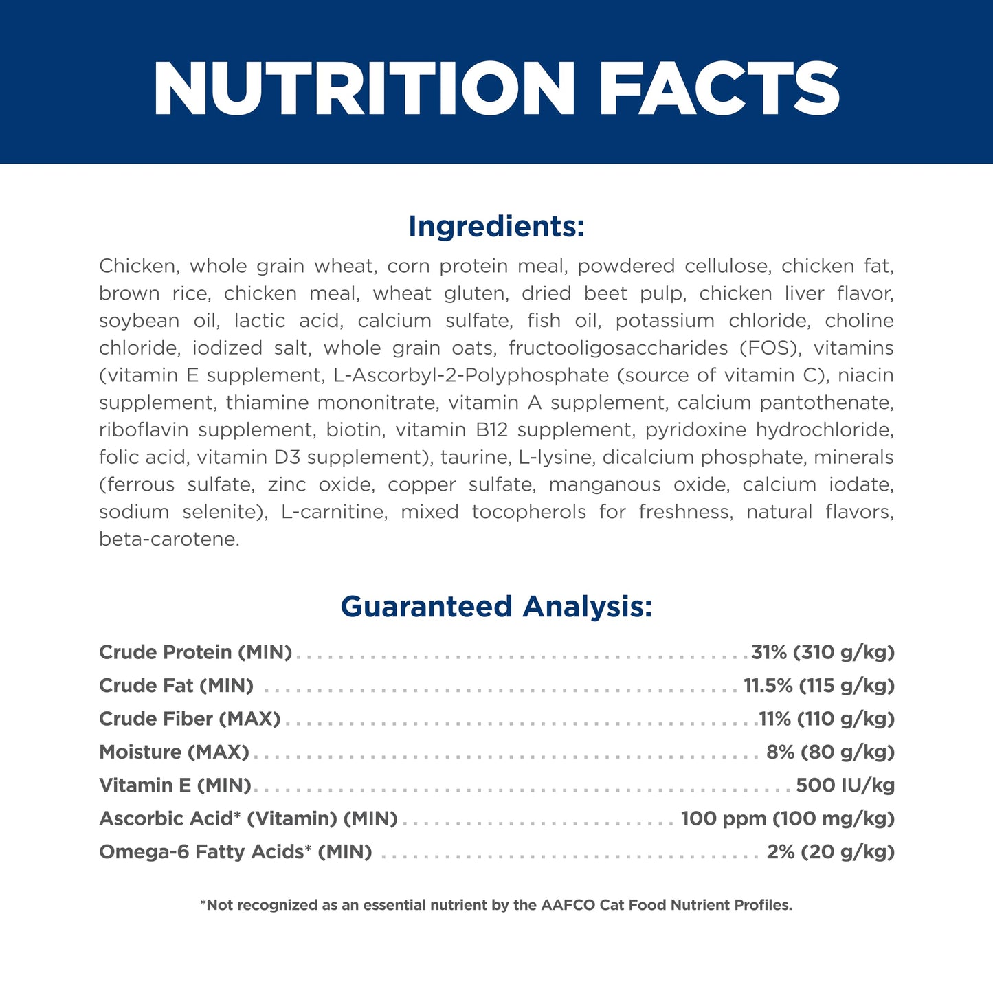Indoor Adult Dry Cat Food for Healthy Digestion