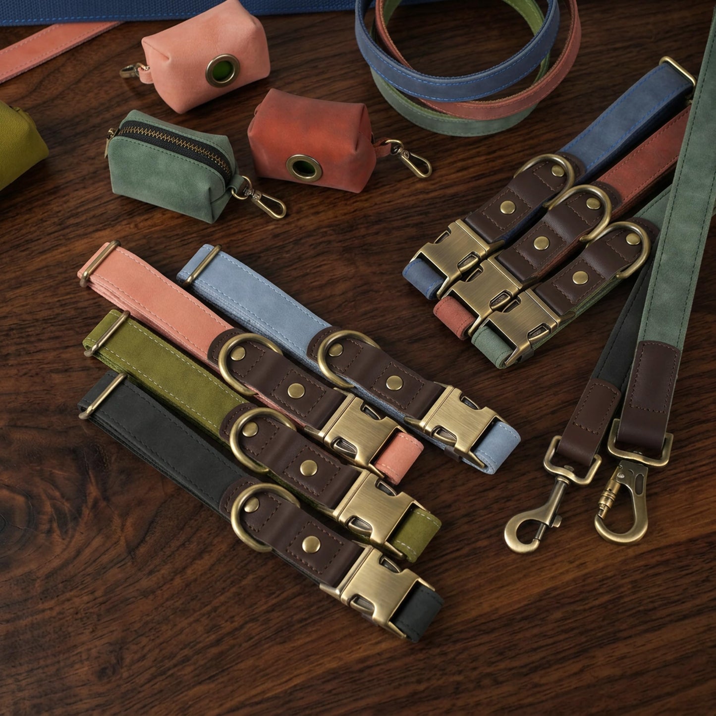 PU Leather Dog Collar with Soft Nylon Lining