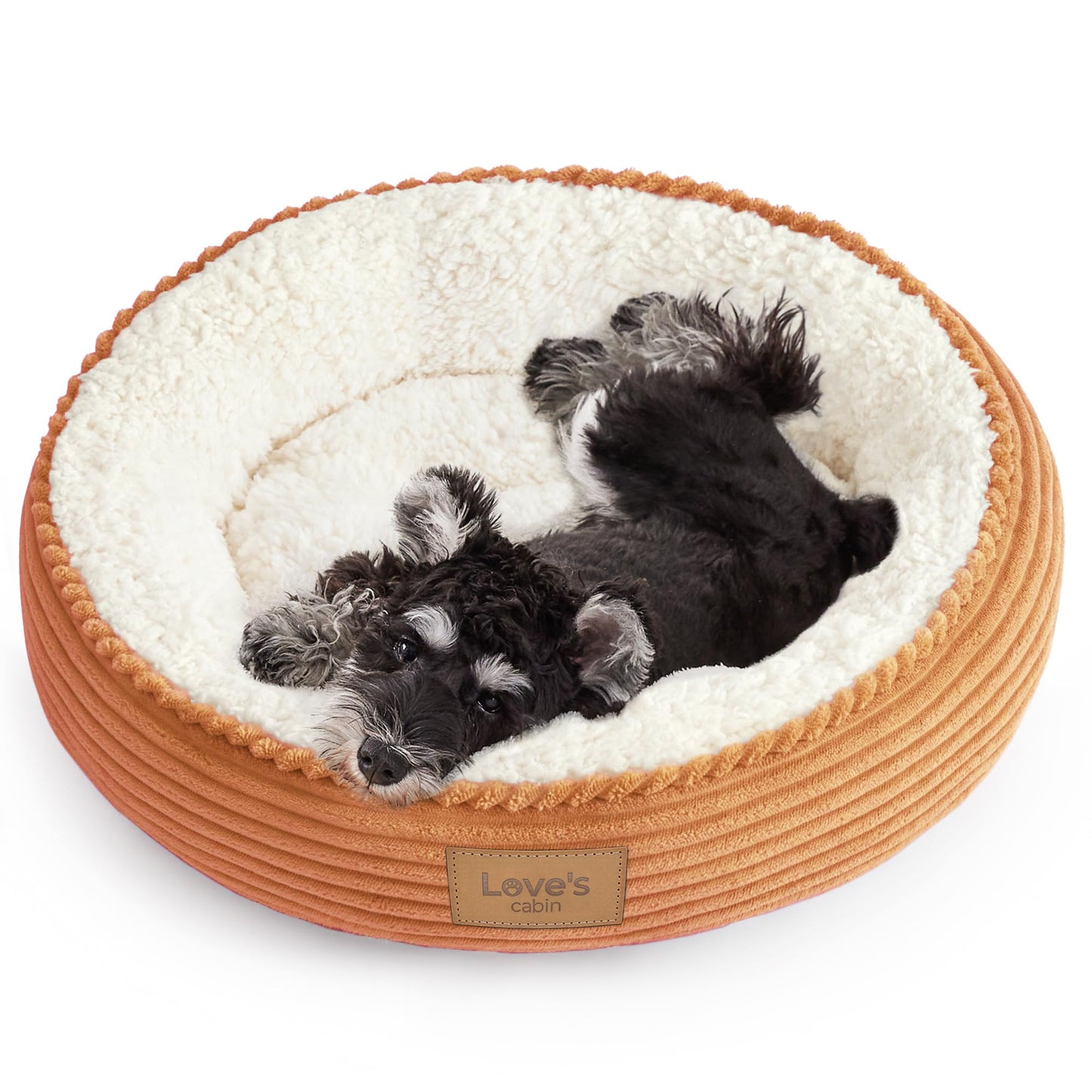 Round Donut Pet Bed with Washable Plush Cushion