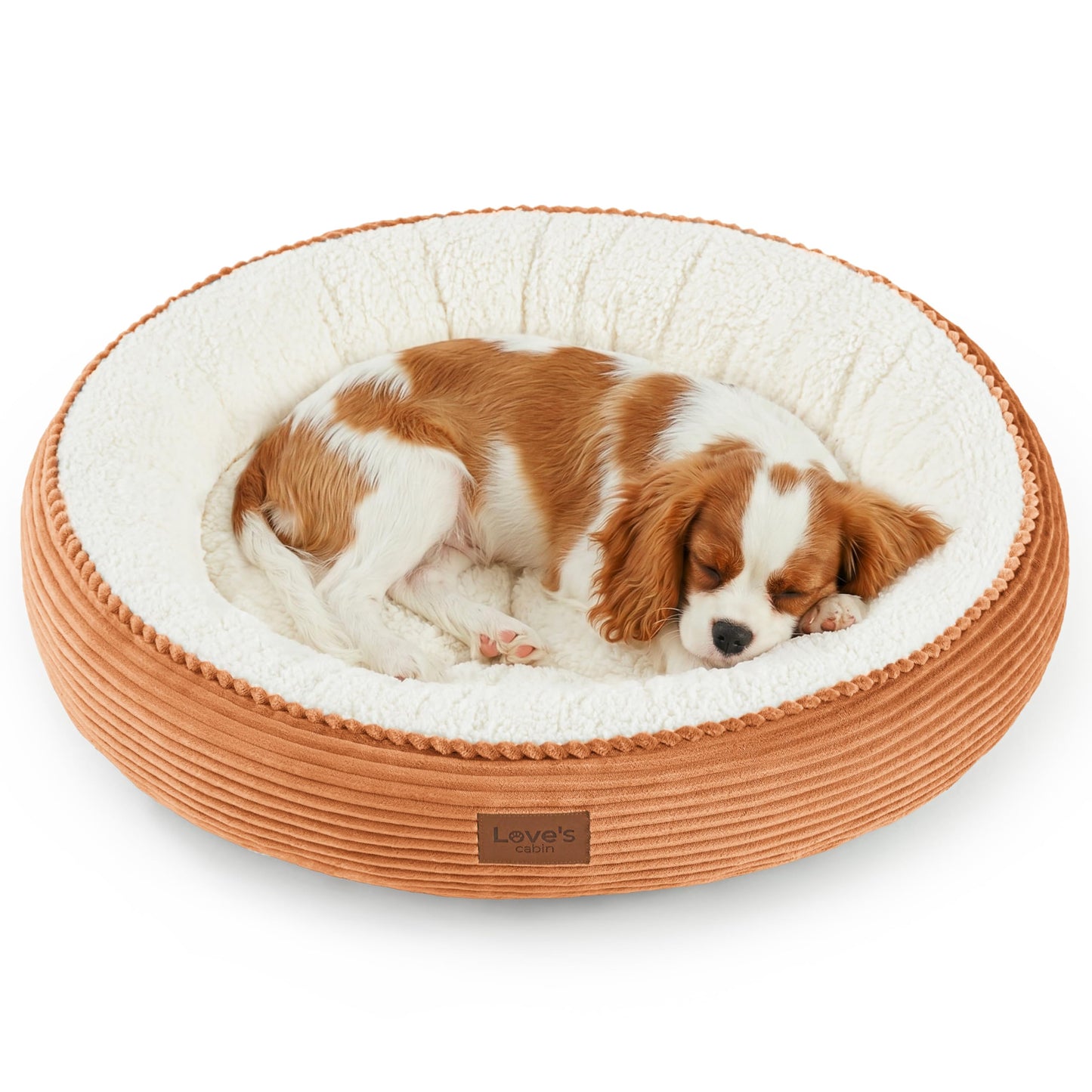 Round Donut Pet Bed with Washable Plush Cushion