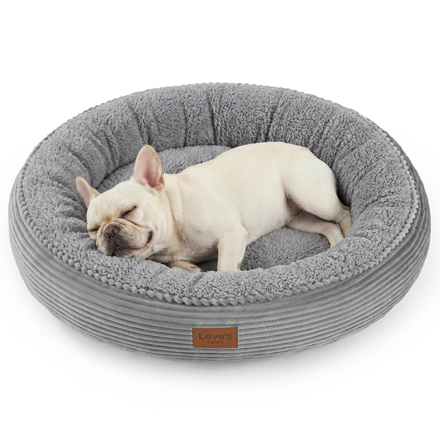 Round Donut Pet Bed with Washable Plush Cushion