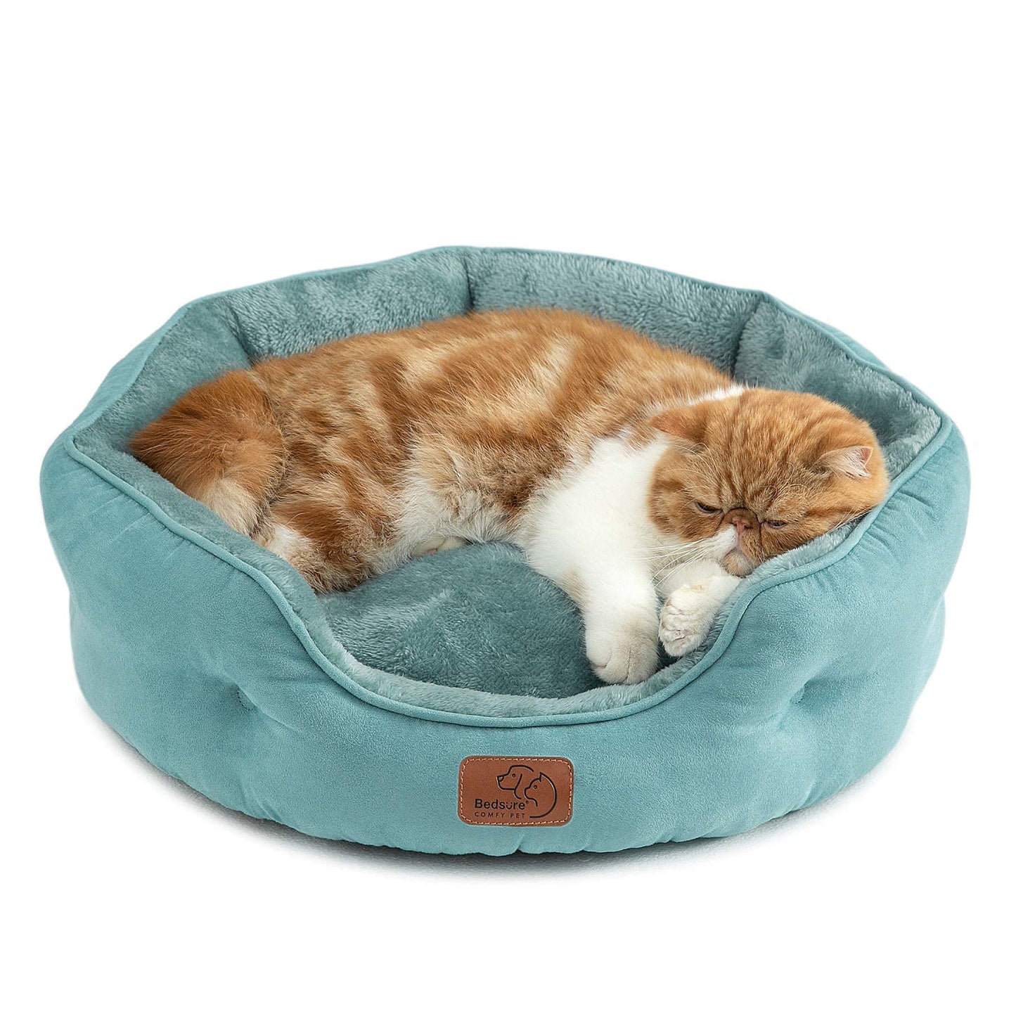 Washable Round Pet Bed for Small Dogs & Cats