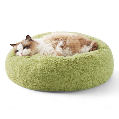 Calming Donut Dog Bed with Washable Faux Fur