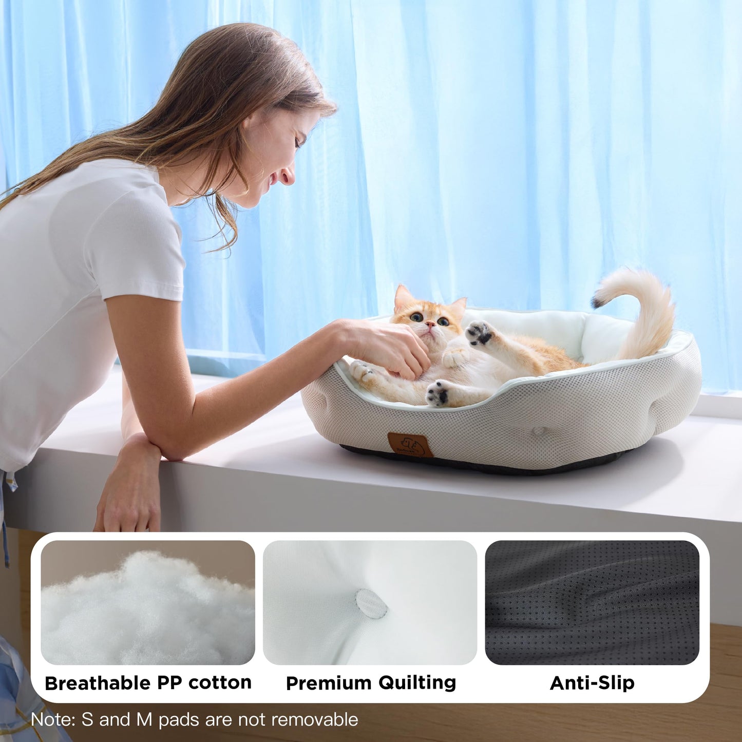 Washable Round Pet Bed for Small Dogs & Cats
