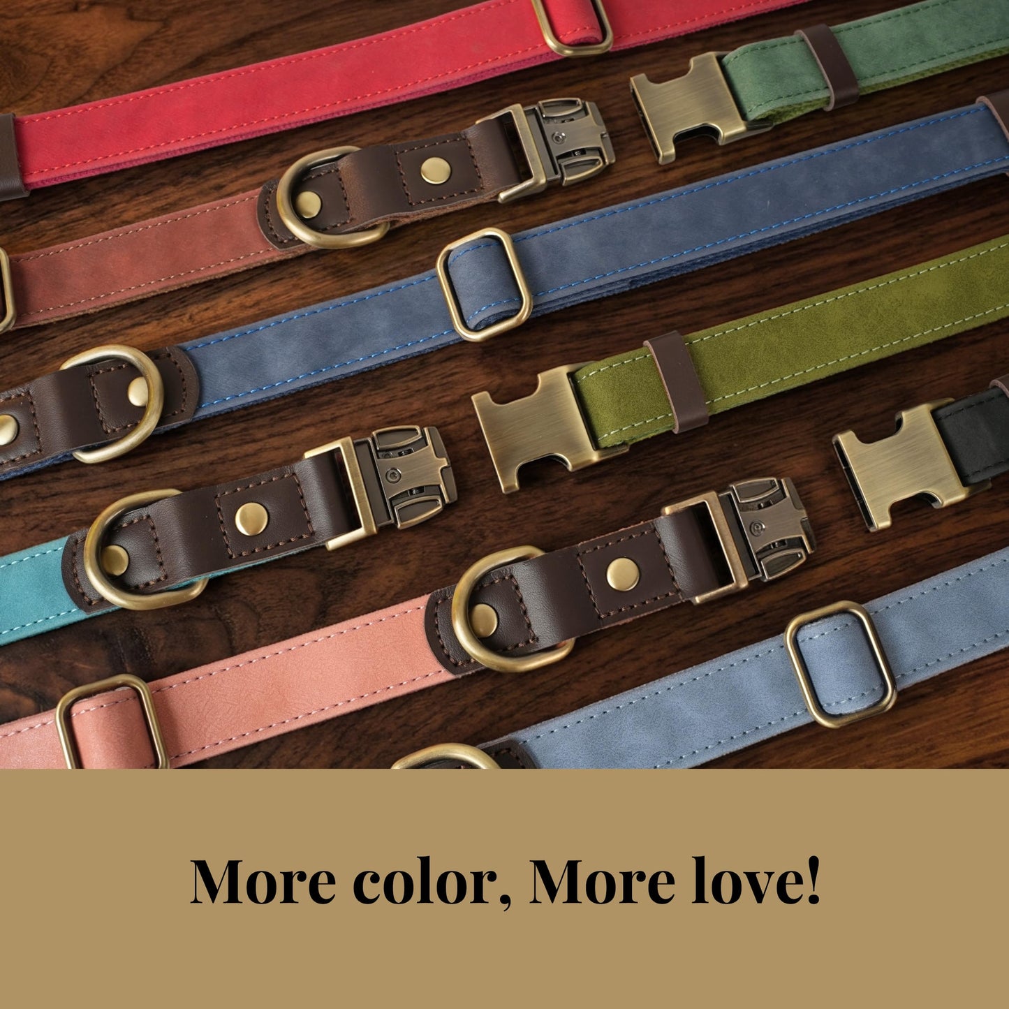 PU Leather Dog Collar with Soft Nylon Lining