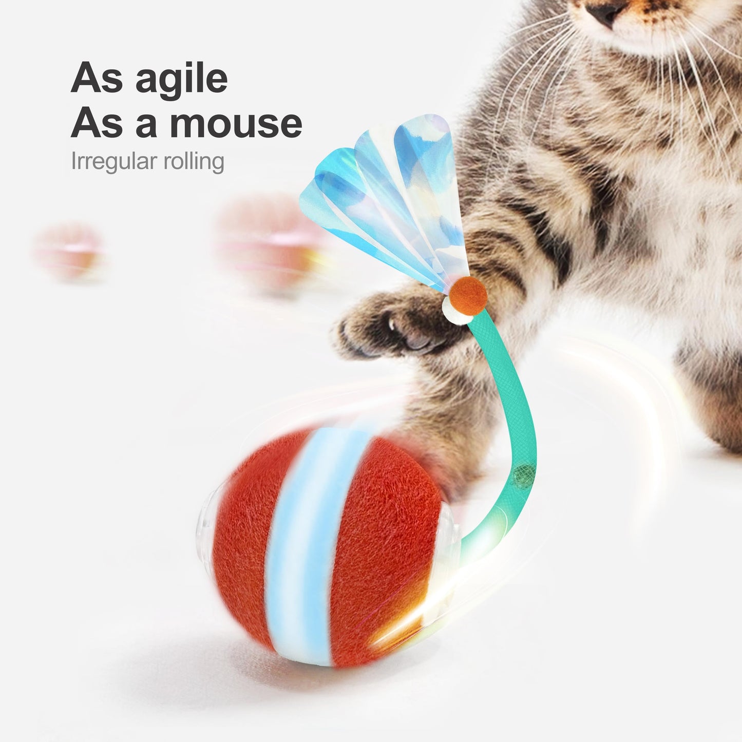 Interactive Moving Cat Ball with Mesh Tail