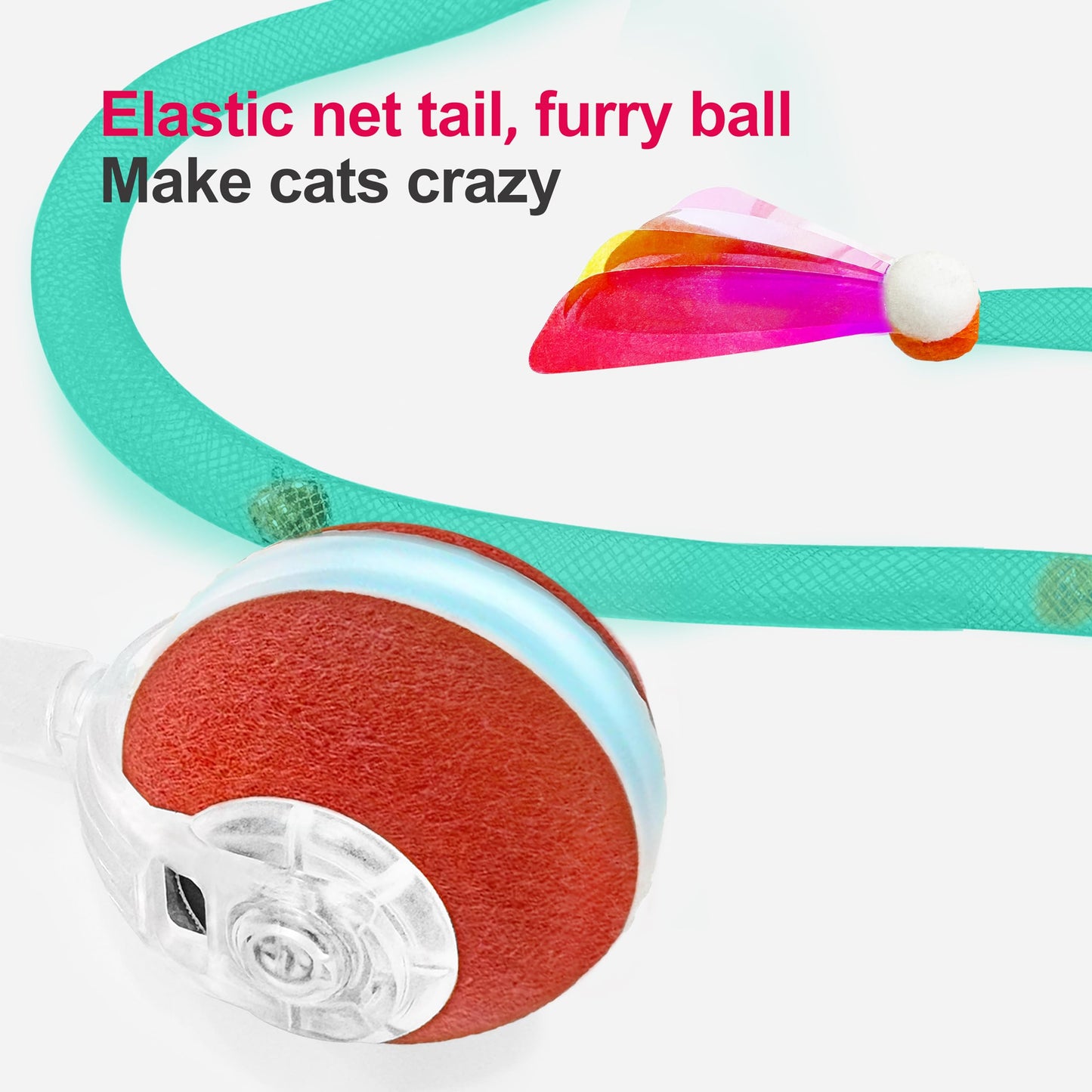 Interactive Moving Cat Ball with Mesh Tail