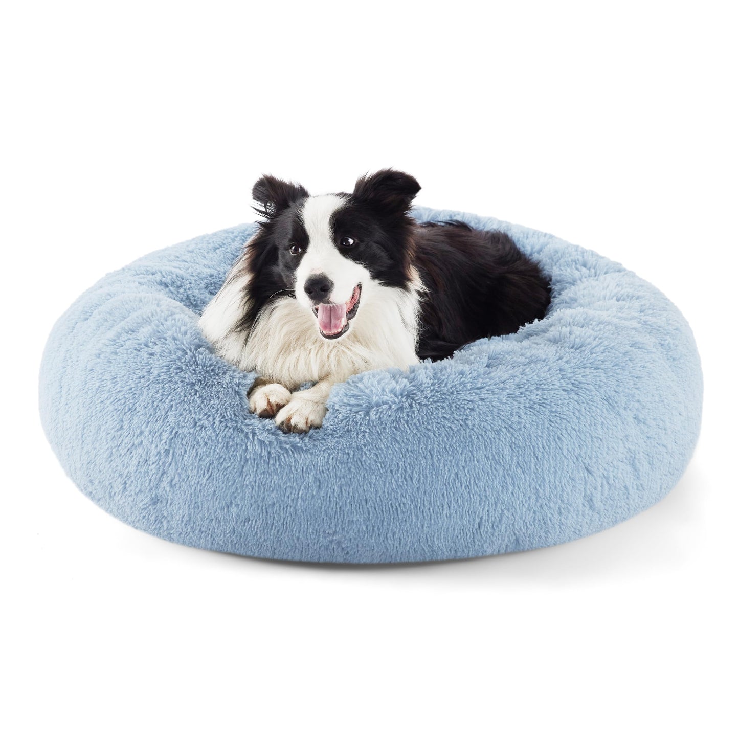 Calming Donut Dog Bed with Washable Faux Fur