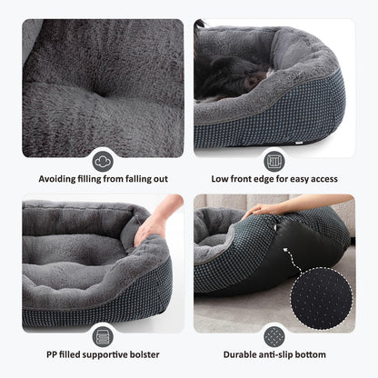 Orthopedic Calming Dog Bed with Anti-Slip Bottom