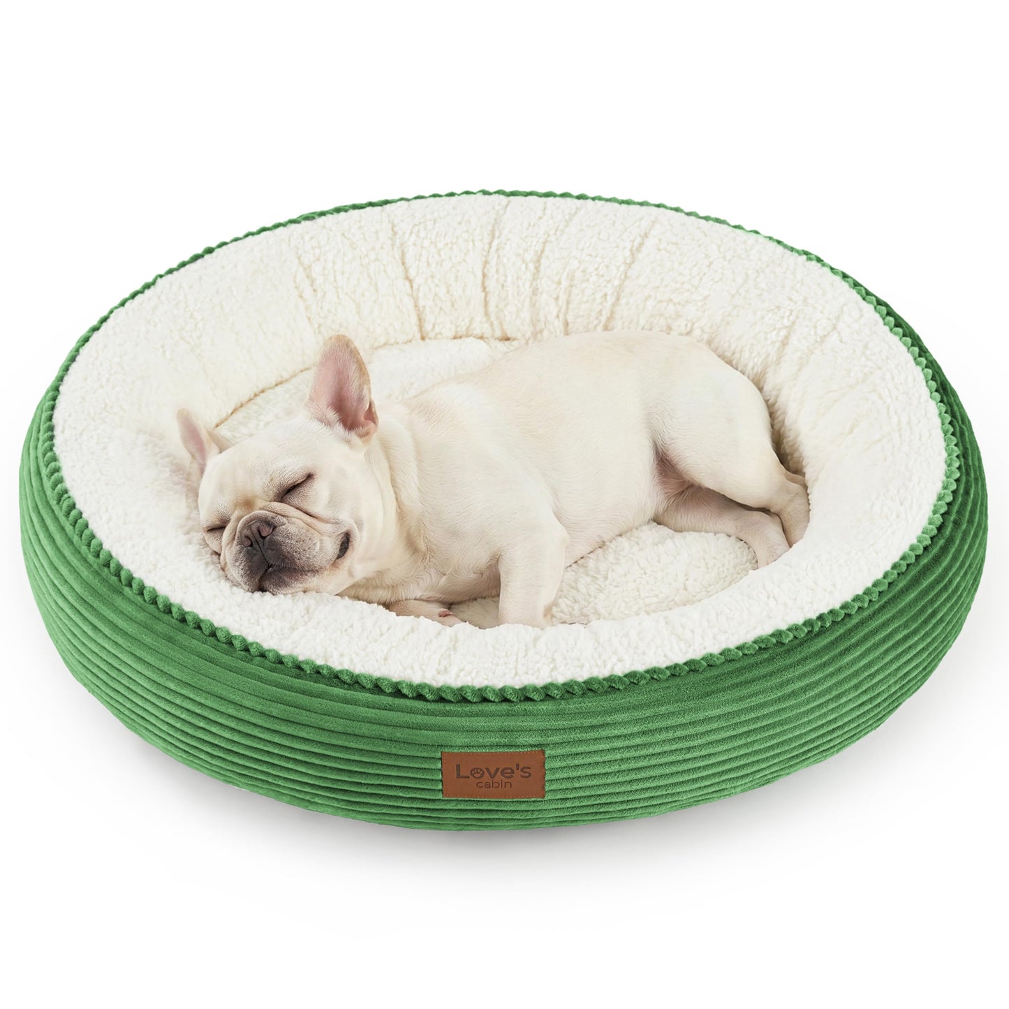 Round Donut Pet Bed with Washable Plush Cushion