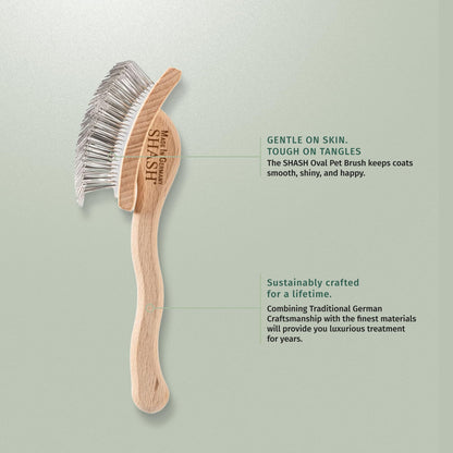 Curved-Pin Slicker Brush for Gentle Detangling