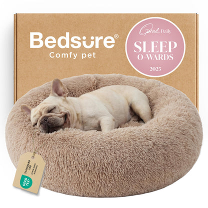 Calming Donut Dog Bed with Washable Faux Fur