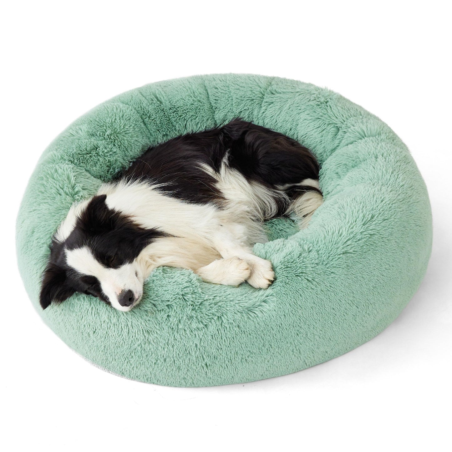 Calming Donut Dog Bed with Washable Faux Fur