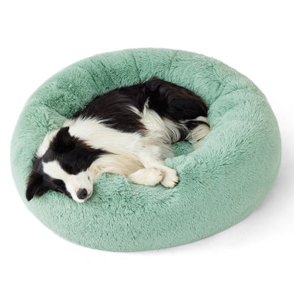 Calming Donut Dog Bed with Washable Faux Fur