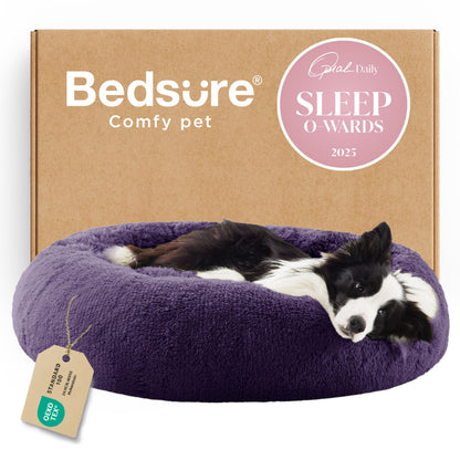 Calming Donut Dog Bed with Washable Faux Fur