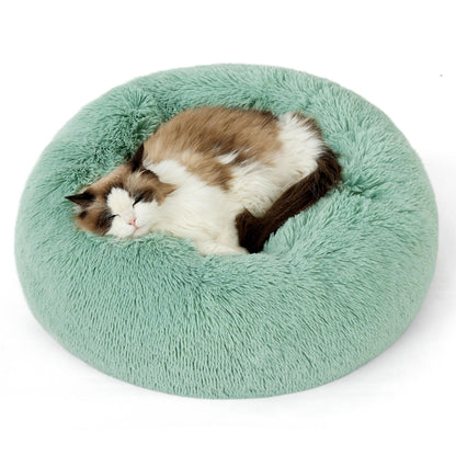 Calming Donut Dog Bed with Washable Faux Fur