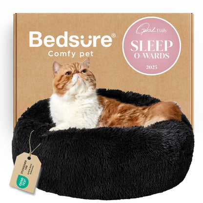 Calming Donut Dog Bed with Washable Faux Fur