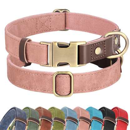 PU Leather Dog Collar with Soft Nylon Lining
