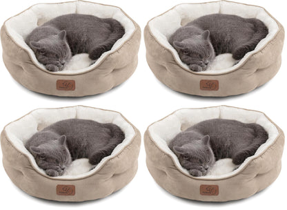 Washable Round Pet Bed for Small Dogs & Cats