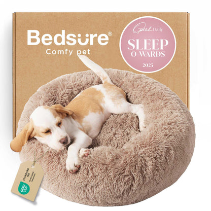 Calming Donut Dog Bed with Washable Faux Fur