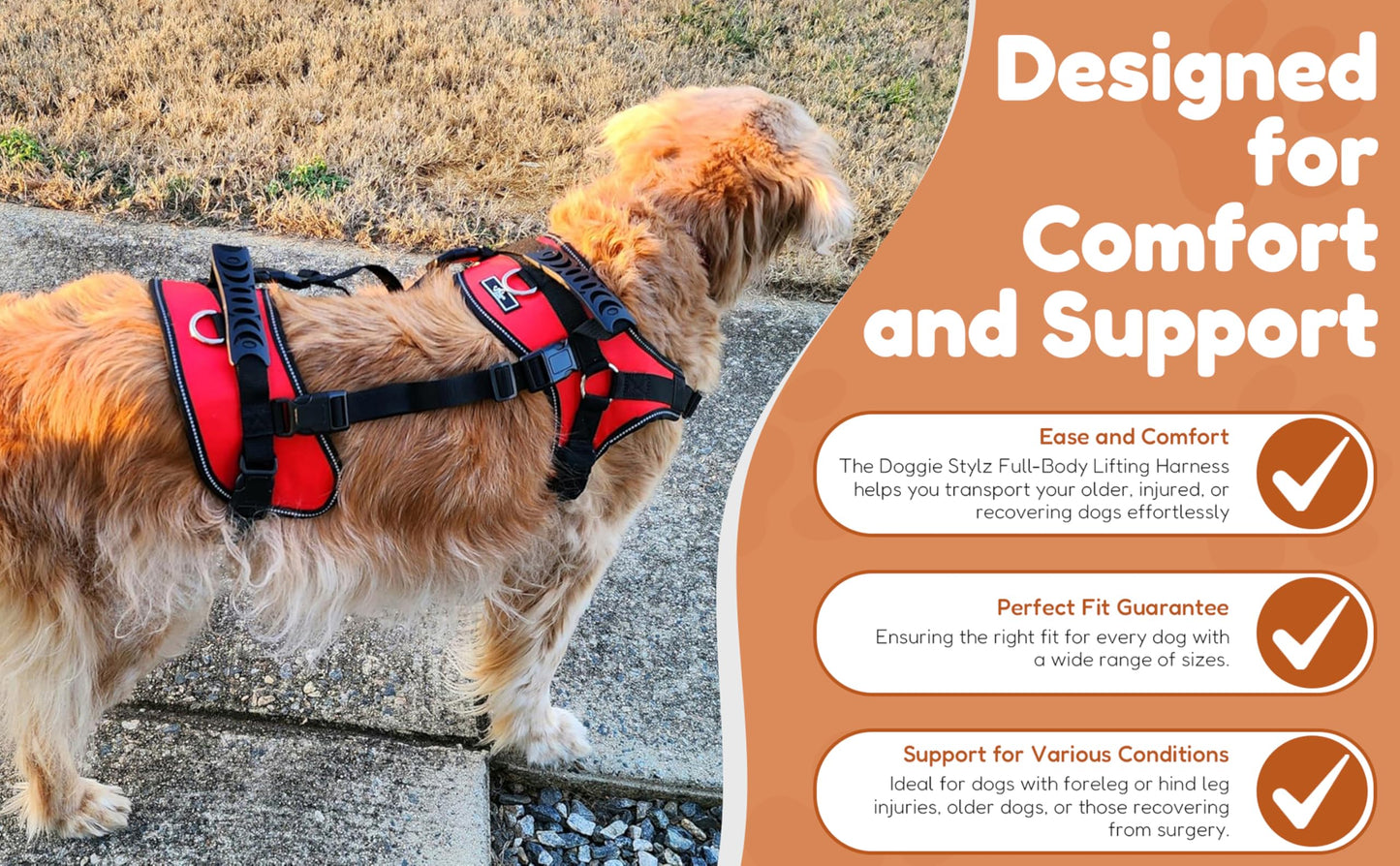 Full-Body Dog Lift Harness with Multi-Way Support