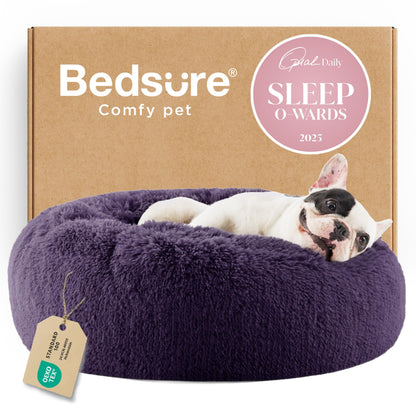 Calming Donut Dog Bed with Washable Faux Fur