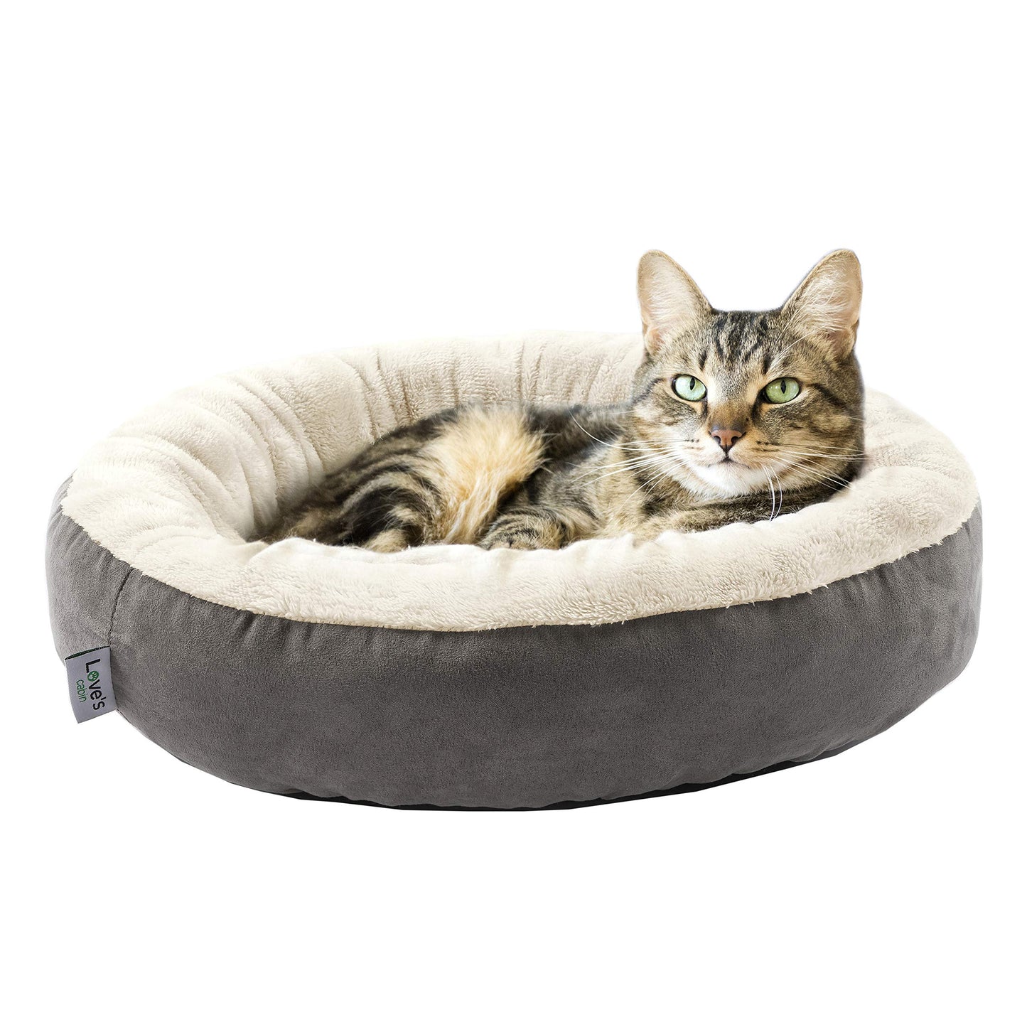 Round Donut Pet Bed with Washable Plush Cushion
